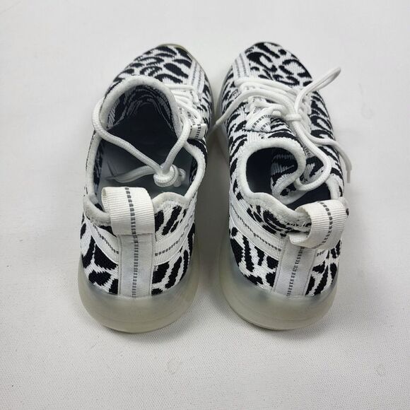 Brash  Leopard Print Lace‎ up Tennis Shoe  Women's Size 8 Sneakers  White  Black - Picture 5 of 8